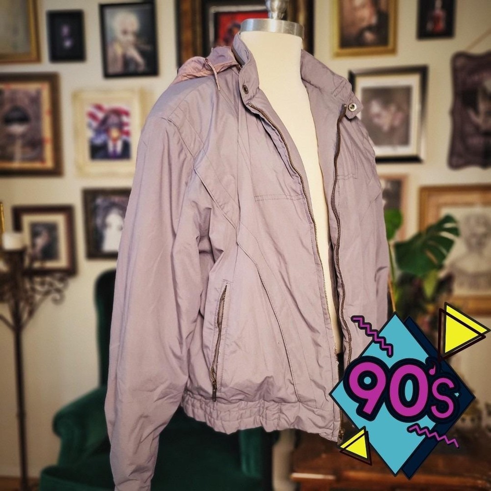 Vintage 90s NINO CERRUTI‎ Gray Mens Windbreaker Jacket